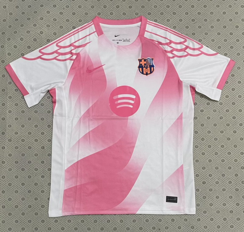 2025-26 Mens Barcelona Pink White Concept Edition  soccer Jersey