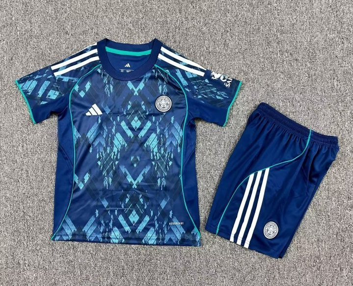 2025-26 Kids Leicester City away blue soccer Jersey