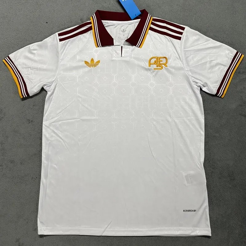 2025-26 Mens Roma  White  soccer Jersey