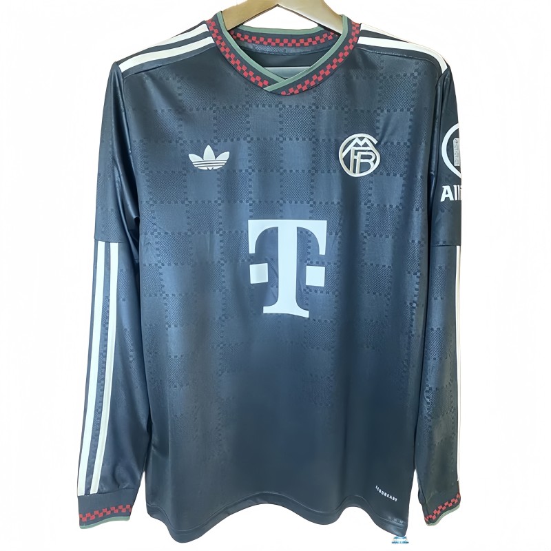 2025-26 Mens Bayern Munich Third away long sleeve black soccer Jersey