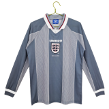 1996 Mens England Retro long sleeve  away soccer Jersey