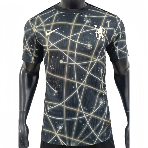2025-26 Mens Chelsea Grey Black Player version Soccer Jersey