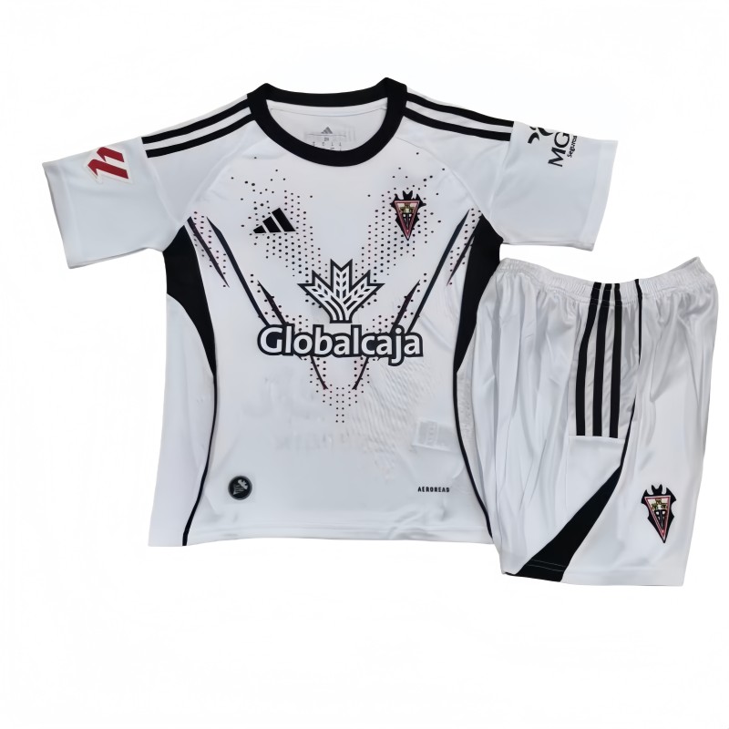 2025-26 Kids Albacete home white soccer jersey