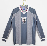 1996 Mens England Retro long sleeve  away soccer Jersey