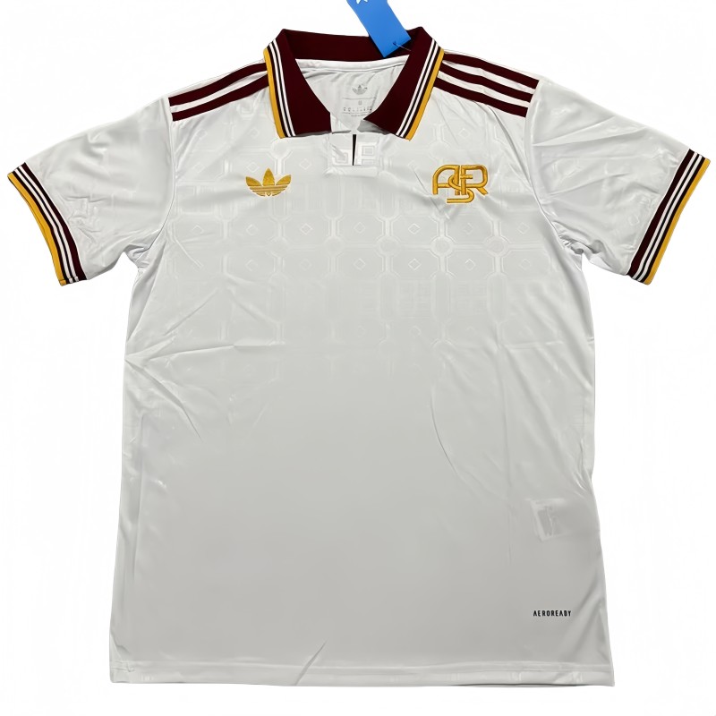 2025-26 Mens Roma  White  soccer Jersey