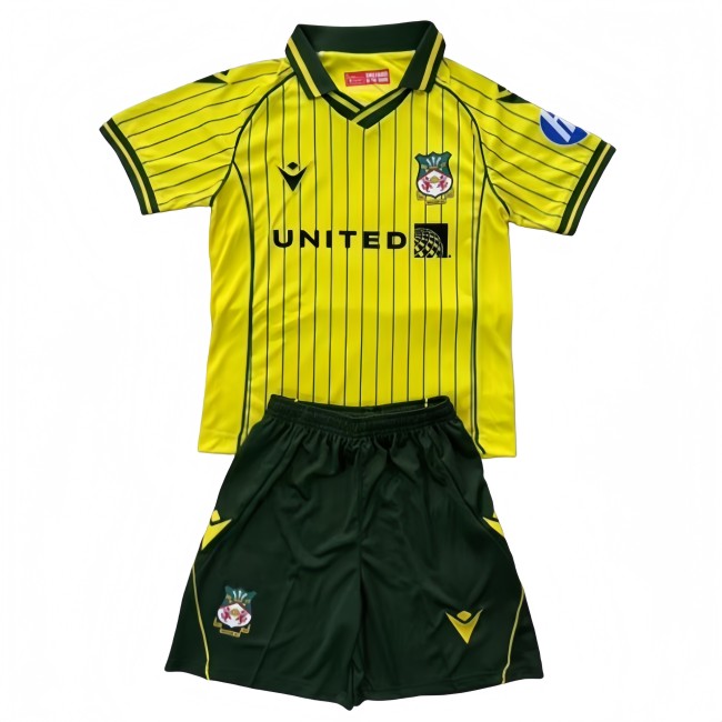 2025-26 Kids Wrexham FC away  yellow soccer jersey