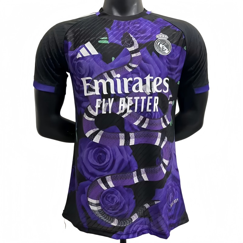 2025-26 Mens Real Madrid  Black Special Edition Player Version soccer jersey