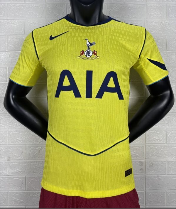 2025-26 Mens Tottenham Hotspur Third away Player yellow soccer Jersey