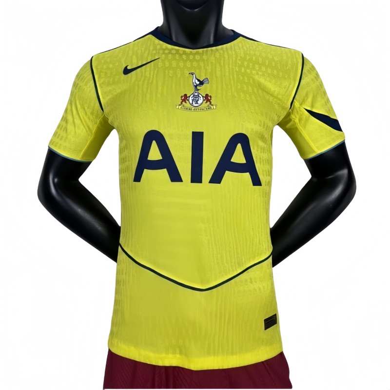 2025-26 Mens Tottenham Hotspur Third away Player yellow soccer Jersey