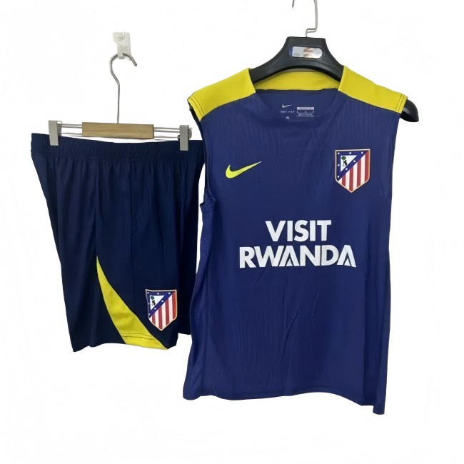 2025-26 Mens Atletico Madrid Dark Blue vest short training suit
