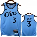 24-25 Clippers PAUL #3 Blue City Edition Top Quality Hot Pressing NBA Jersey