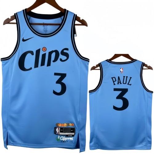 24-25 Clippers PAUL #3 Blue City Edition Top Quality Hot Pressing NBA Jersey