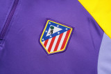 2025-26 Mens Atletico Madrid Purple Half-pull Training Suit