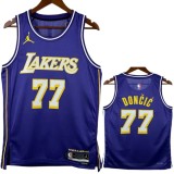 25-26 Lakers DONCIC #77 Purple Top Quality Hot Pressing NBA Jersey (Trapeze Edition) 飞人版