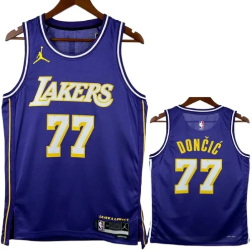 25-26 Lakers DONCIC #77 Purple Top Quality Hot Pressing NBA Jersey (Trapeze Edition) 飞人版