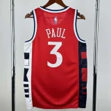 24-25 Clippers PAUL #3 Red Top Quality Hot Pressing NBA Jersey (Trapeze Edition) 飞人版