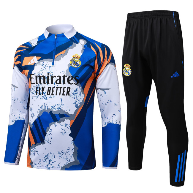 2025-26 Mens Real Madrid camouflage Half-pull Training Suit B2571#