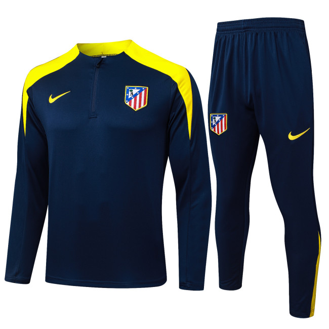 2025-26 Mens  Atletico Madrid  blue Half-pull Training Suit