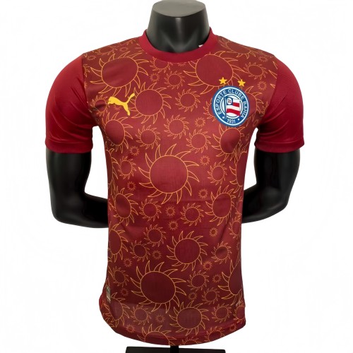 2025-26 Mens BaHia Third  away red  Player version  Soccer Jersey
