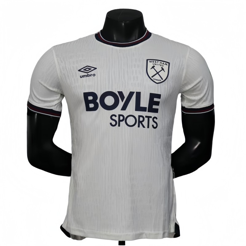 2025-26 Men’s West Ham United away white Player version  soccer Jersey