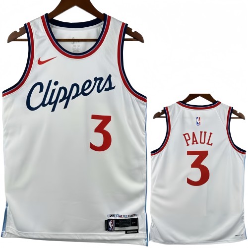 24-25 Clippers PAUL #3 White City Edition Top Quality Hot Pressing NBA Jersey
