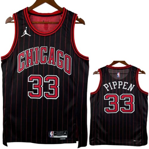25-26 BULLS PIPPEN #33 Black Top Quality Hot Pressing NBA Jersey (Trapeze Edition) 飞人版