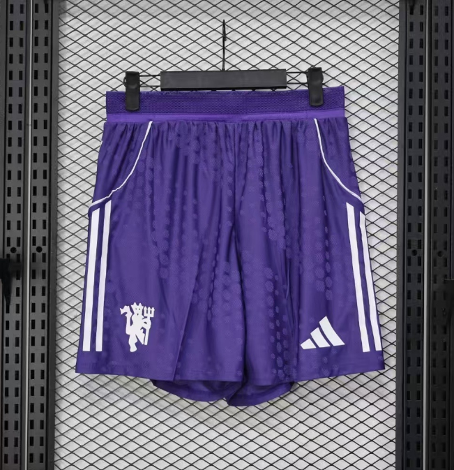 2025-26  Mens Manchester United AWAY Purple player Shorts Pants