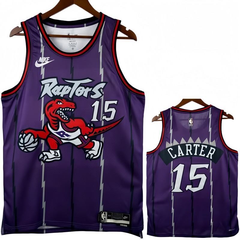 25-26 Raptors CARTER #15 Purple Retro Top Quality Hot Pressing NBA Jersey