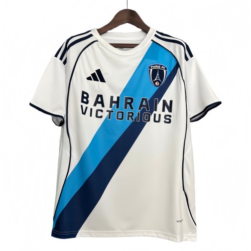 2025-26 Mens   Paris FC away white Soccer Jersey