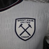 2025-26 Men’s West Ham United away white Player version  soccer Jersey