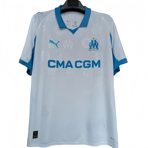 Mens Marseille 1:1 home white soccer jersey 2526