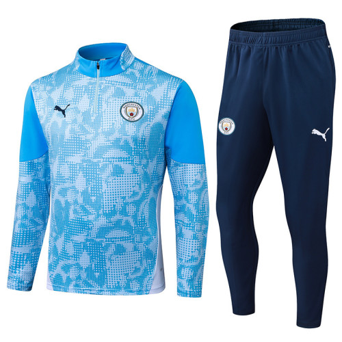 2025-26 Mens Manchester City blue Half-pull Training Suit