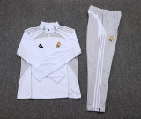 2025-26 Mens Real  Madrid off-white gray  Half-pull Training Suit