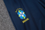 2025-26 Mens Brazil  royal blue Half-pull Tracksuit