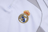 2025-26 Mens Real  Madrid off-white gray  Half-pull Training Suit