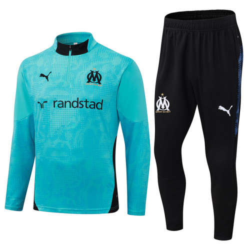 2025-26 Mens Marseille green Half-pull Training Suit