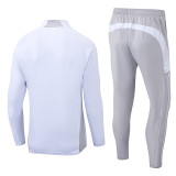 2025-26 Mens Real  Madrid off-white gray  Half-pull Training Suit
