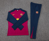 2025-26 Mens Barcelona rose pink Half Pull Tracksuit suit