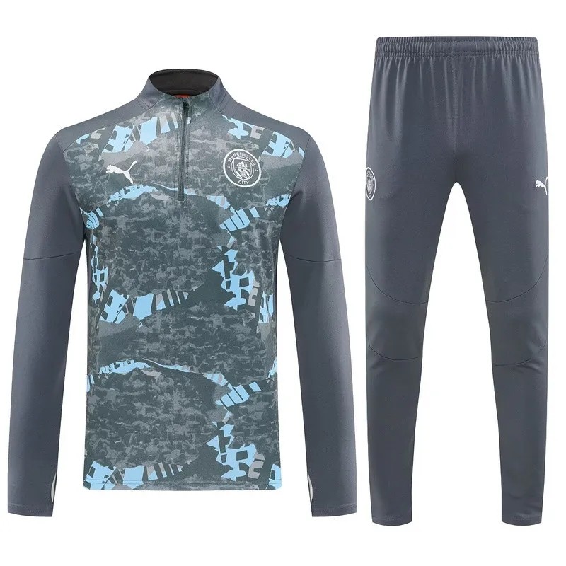 2025-26 Mens Manchester City Grey Half-pull Tracksuit suit