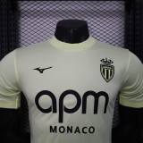 2025-26 Mens  AS Monaco away  white  Player version soccer Jersey