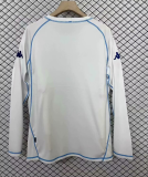 2003-2004 Mens AJ Auxerre  Retro Home white Long Sleeve Soccer Jersey