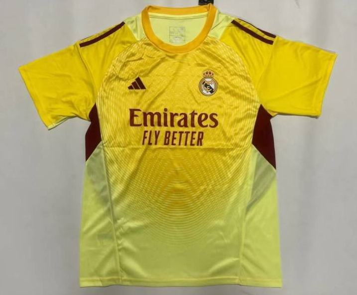 2025-26 Men  Real Madrid Goalkeeper yellow  soccer Jerseys