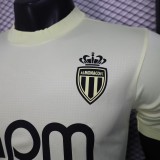 2025-26 Mens  AS Monaco away  white  Player version soccer Jersey