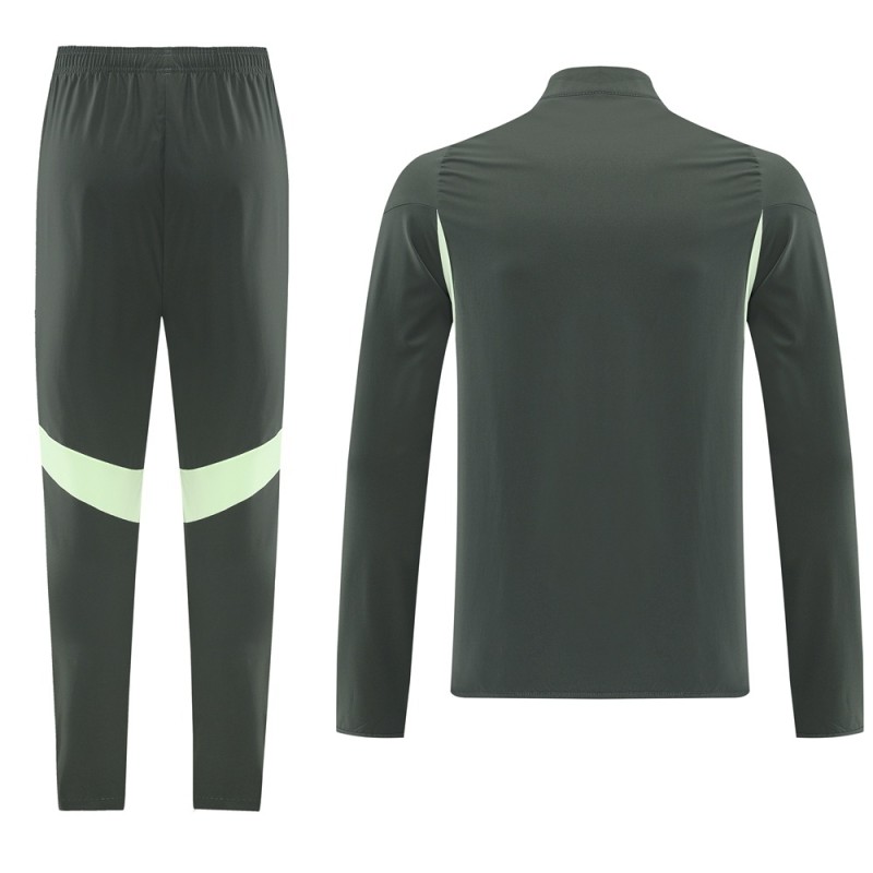 2025-26 Mens Real Madrid dark green windbreaker suit