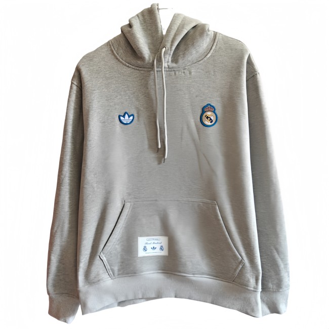2025-26 Mens Real Madrid Grey Hoodie Jersey