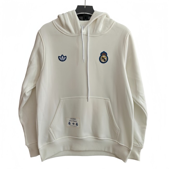 2025-26 Mens Real Madrid White Hoodie Jersey