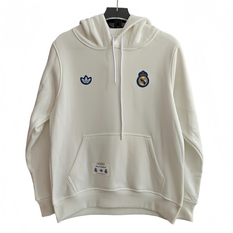 2025-26 Mens Real Madrid White Hoodie Jersey