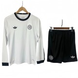 2025-26 Kids Germany 125th Anniversary White Long Sleeve  Soccer Jersey