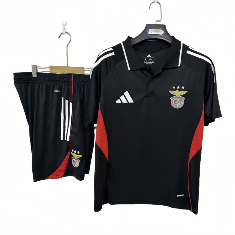 2025-26 Mens Benfica  black polo Training Short Suit