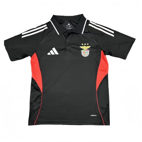 2025-26 Mens Benfica polo black Fans Soccer Jersey